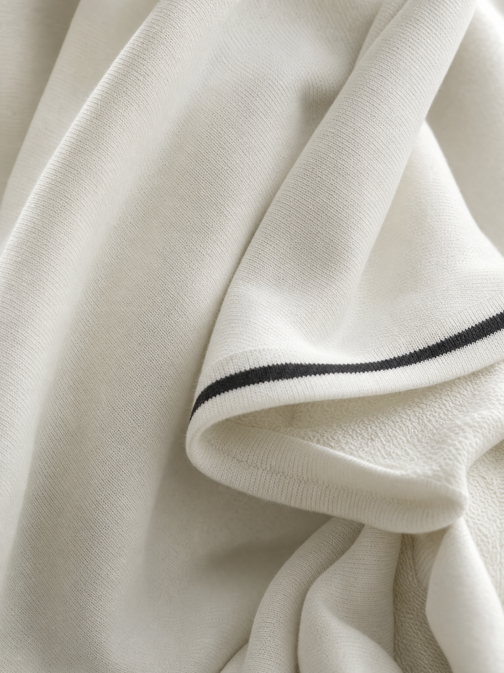 Women's Minimalist White-trimmed Button-down Collar Sweatshirt Maxi Dress MDA0958L0Y