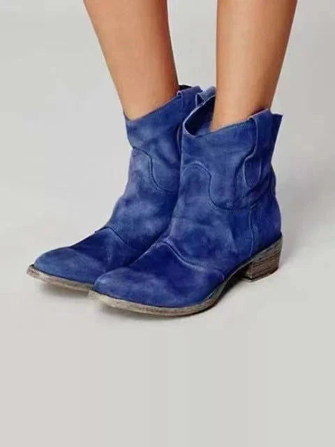 Charlotte Orthopedic Suede and Cotton Ankle Boot