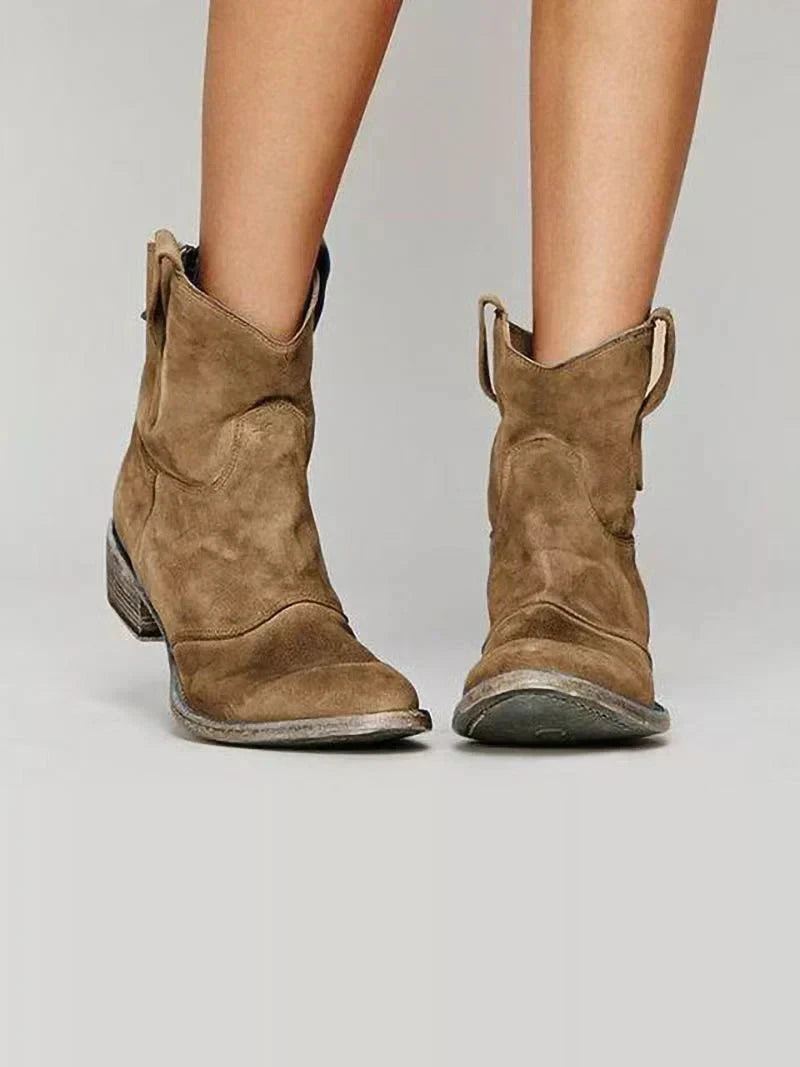 Charlotte Orthopedic Suede and Cotton Ankle Boot