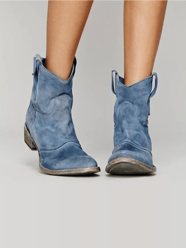 Charlotte Orthopedic Suede and Cotton Ankle Boot