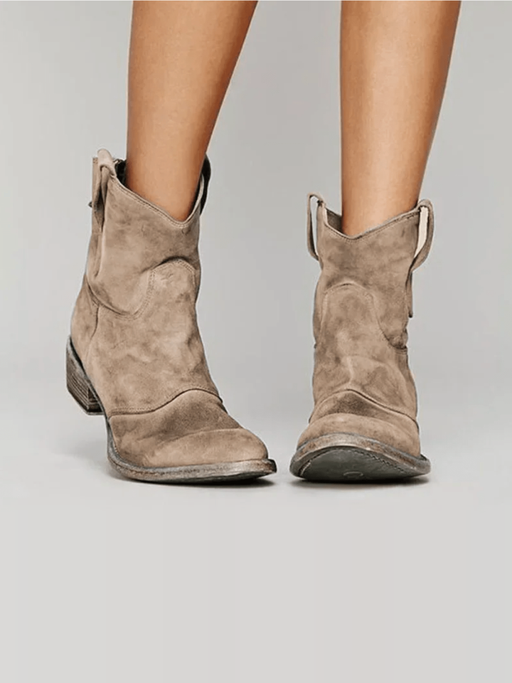 Charlotte Orthopedic Suede and Cotton Ankle Boot