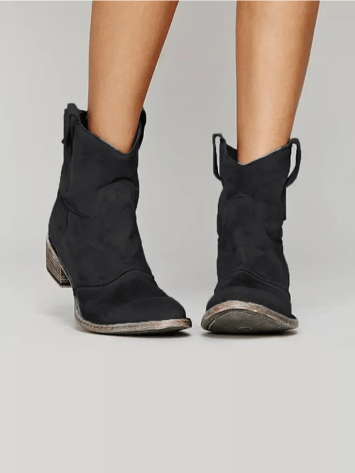 Charlotte Orthopedic Suede and Cotton Ankle Boot