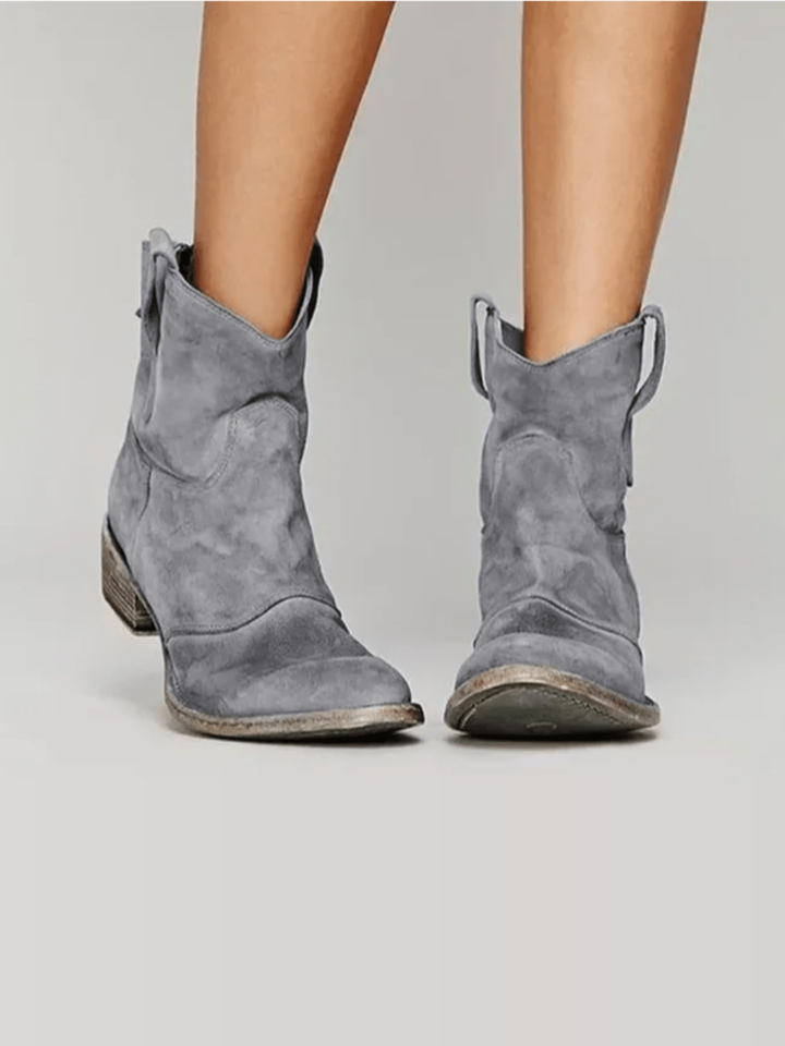Charlotte Orthopedic Suede and Cotton Ankle Boot