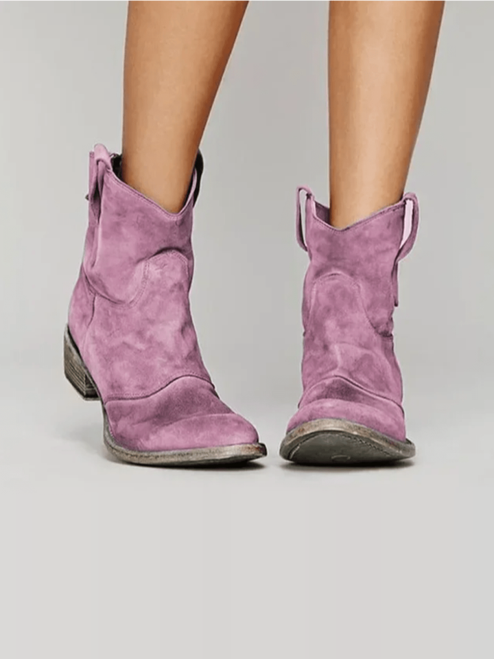 Charlotte Orthopedic Suede and Cotton Ankle Boot