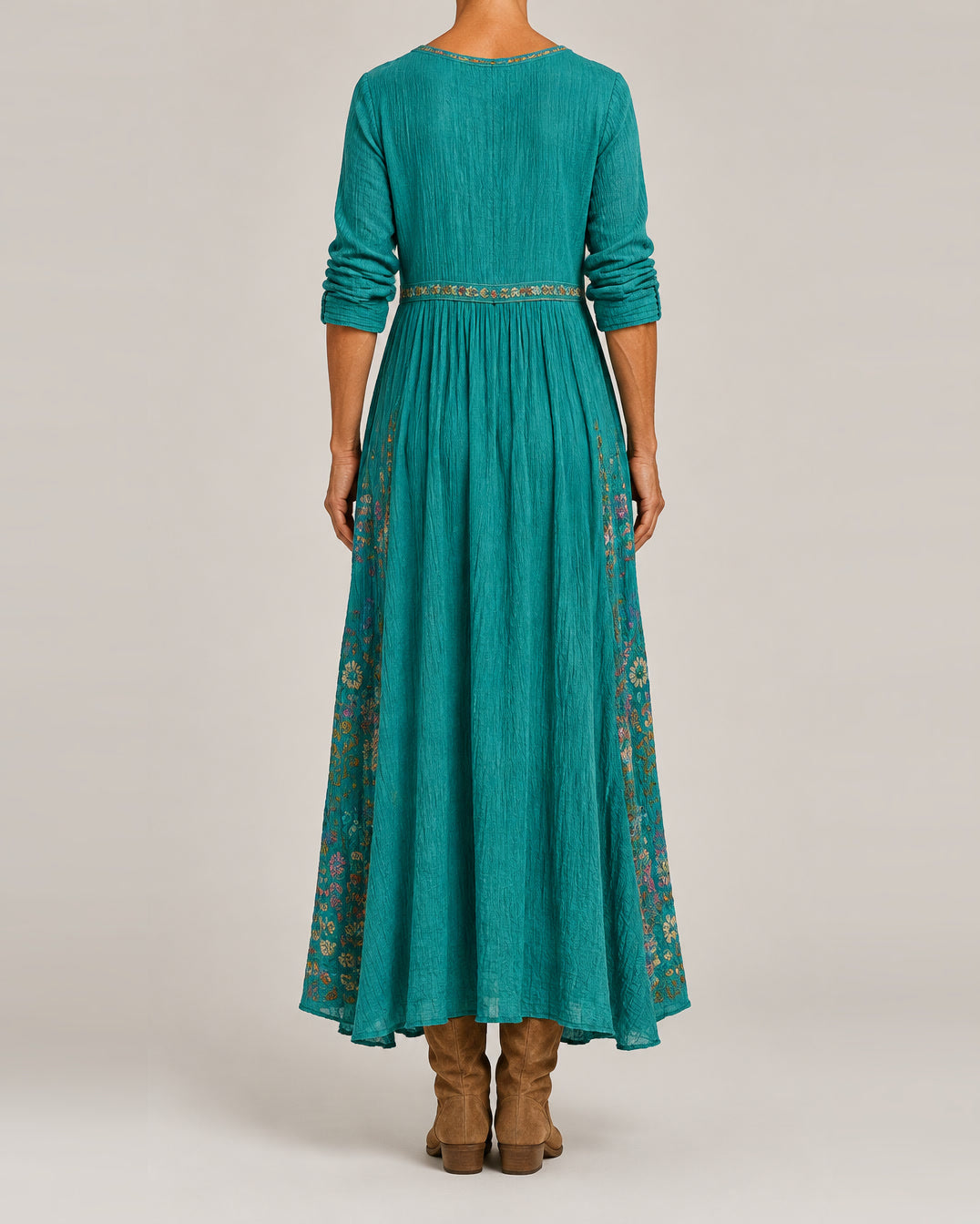 Evelyn Elegant Bohemian Maxi Dress - back view