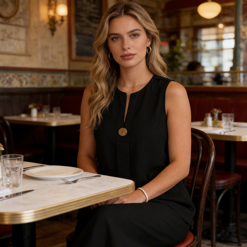 Minimalist Sleeveless Top & Wide-Leg Pants – Effortlessly Chic, Comfortable & Perfect for Everyday Style ✨🌿